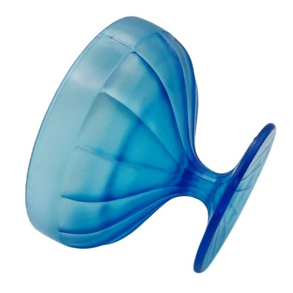 Vintage Fenton Stretch Glass Celeste Blue Iridescent Candy Dish Compote - Picture 8 of 8